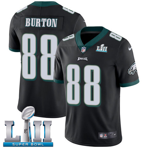 Nike Eagles #88 Trey Burton Black Alternate Super Bowl LII Men's Stitched NFL Vapor Untouchable Limited Jersey
